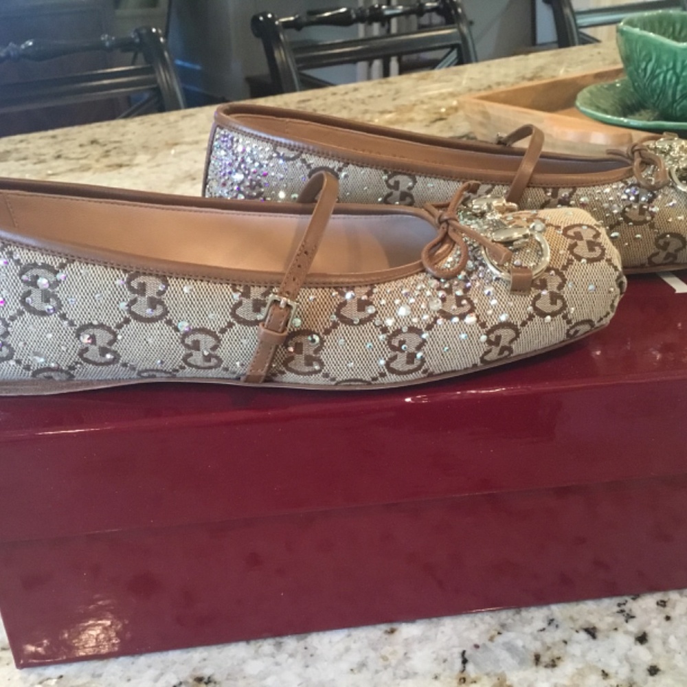 Authentic Gucci GG Horsebit Crystal Ballet flats - Picture 6 of 9